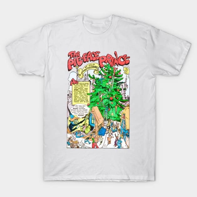 The Pie-Face Prince at Christmas time retro vintage comic book T-Shirt by REVISTANGO